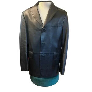 Croft & Barrow men’s classic leather jacket button up size medium